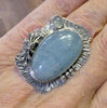Aquamarine Ring | Large Freeform Cabochon | Eye Catching Organic design | 925 Sterling Silver | US Size 7.25 | AUS Size O | Genuine Gems from Crystal Heart Melbourne Australia since 1986