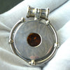 Amber Pendant | Large Round Cabochon  |  Sterling Silver Disc |  Celtic Scroll and Rope Work | Genuine Gems from Crystal heart Melbourne Australia since 1986