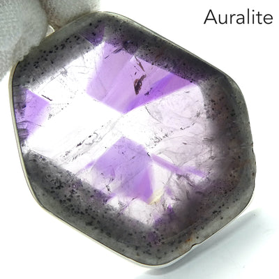 Auralite or Amethyst-23 natural crystal Pendant  | Freeform Hexagonal Cabochon | 925 Sterling Silver | Super Super 7 Consciousness Awakening | Awaken Spiritual in the Physical | Genuine Gems from Crystal Heart Melbourne Australia since 1986