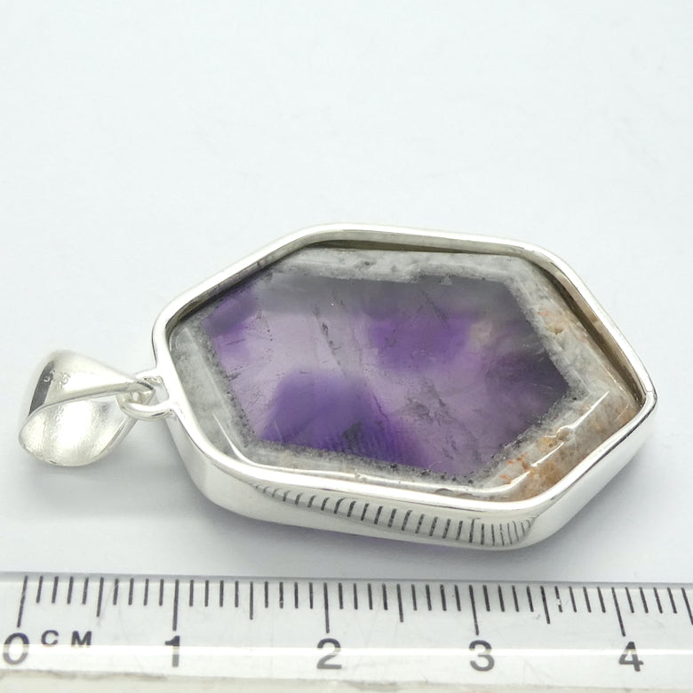 Auralite or Amethyst-23 natural crystal Pendant  | Freeform Hexagonal Cabochon | 925 Sterling Silver | Super Super 7 Consciousness Awakening | Awaken Spiritual in the Physical | Genuine Gems from Crystal Heart Melbourne Australia since 1986