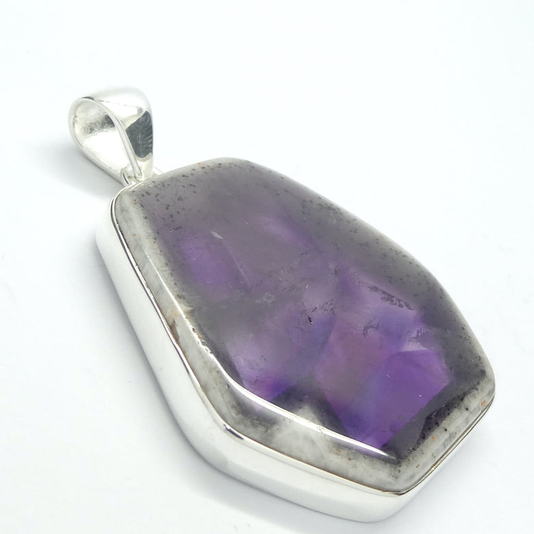 Auralite or Amethyst-23 natural crystal Pendant  | Freeform Hexagonal Cabochon | 925 Sterling Silver | Super Super 7 Consciousness Awakening | Awaken Spiritual in the Physical | Genuine Gems from Crystal Heart Melbourne Australia since 1986