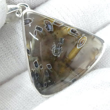 Load image into Gallery viewer, Tube Agate Chalcedony Pendant | Triangular Cabochon | 925 Sterling Silver |  Feminine Power | Cellular Harmony | Memory | Energy | Genuine Gemstones from Crystal Heart Melbourne Australia since 1986