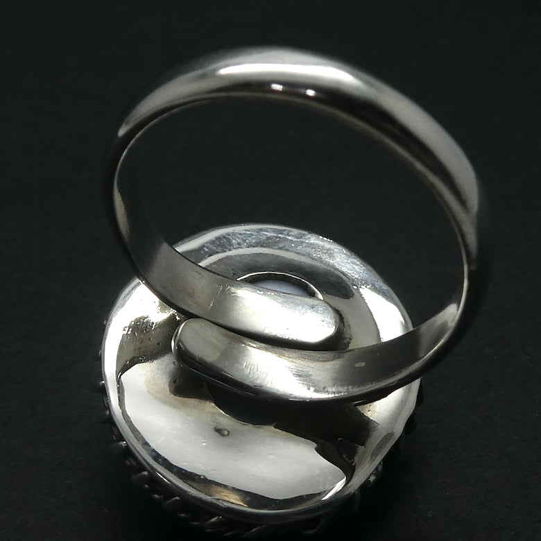Baroque Pearl Ring| 925 Sterling Silver | Detailed Bezel setting  | Lovely Lustre | Bezel set with open back | US Ring Size 7 to 10 | Genuine Gems from Crystal Heart Melbourne Australia since 1986