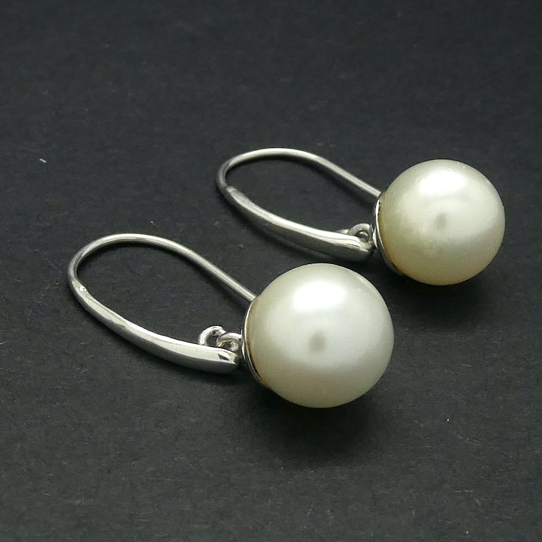 South Sea Pearls Earrings | 925 Sterling Silver| Classic Drops | Silver Cap and Hand Finished Hooks | Genuine Gems from Crystal Heart Melbourne Australia since 1986