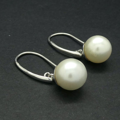 South Sea Pearls Earrings | 925 Sterling Silver| Classic Drops | Silver Cap and Hand Finished Hooks | Genuine Gems from Crystal Heart Melbourne Australia since 1986