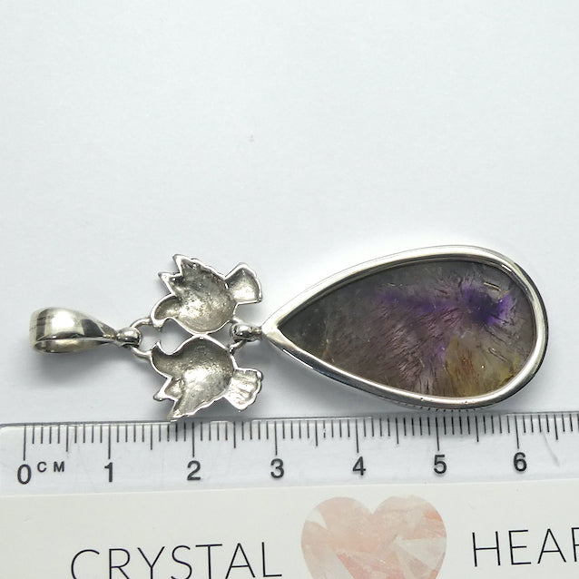 Super 7 Seven Pendant | 925 Sterling Silver | Large Teardrop| Espirito Santo Valley | Amethyst Cacoxenite, Clear & Smoky Quartz Goethite Lepidocrosite Rutile | Genuine gems from Crystal Heart Melbourne Australia since 1986