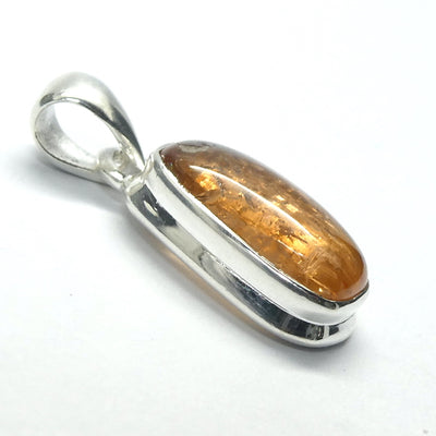 Golden Topaz Pendant  | Oblong Cabochon  | Bezel Set | Open Back | 925 Sterling Silver | Scorpio | Sagittarius Stone | Warm fulfilling healing energy | Emotional independence | Manifestation | Genuine Gems from Crystal Heart Melbourne since 1986