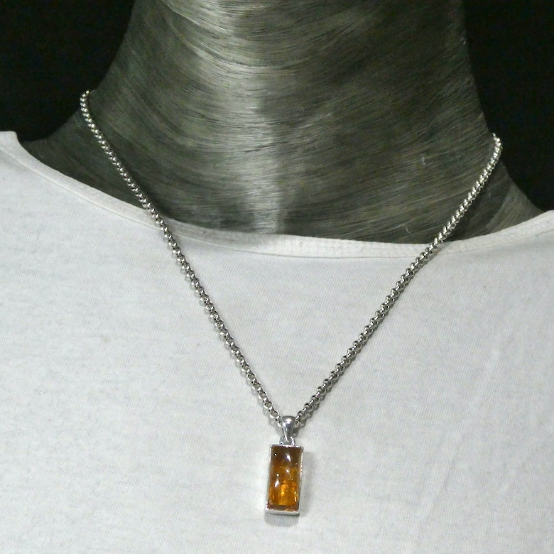 Golden Topaz Pendant  | Oblong Cabochon  | Bezel Set | Open Back | 925 Sterling Silver | Scorpio | Sagittarius Stone | Warm fulfilling healing energy | Emotional independence | Manifestation | Genuine Gems from Crystal Heart Melbourne since 1986