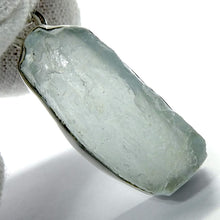 Load image into Gallery viewer, Aquamarine Gemstone Pendant | Raw nugget | 925 Sterling Silver |  Translucent Blue Ice | Bezel Set | Open Back | Peaceful emotional guidance and integration | Flow through obstacles | Genuine Gemstones from Crystal Heart Melbourne Australia since 1986