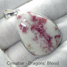 Load image into Gallery viewer, Cinnabar Pendant | Red Inclusions in Dolomite |  Cabochon | 925 Sterling Silver | Dragon&#39;s Blood | Manifest Dreams and achieve prosperity | Genuine Gems from Crystal Heart Melbourne Australia since 1986