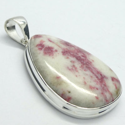 Cinnabar Pendant | Red Inclusions in Dolomite |  Cabochon | 925 Sterling Silver | Dragon's Blood | Manifest Dreams and achieve prosperity | Genuine Gems from Crystal Heart Melbourne Australia since 1986