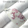 Cinnabar Pendant | Red Inclusions in Dolomite |  Cabochon | 925 Sterling Silver | Dragon's Blood | Manifest Dreams and achieve prosperity | Genuine Gems from Crystal Heart Melbourne Australia since 1986