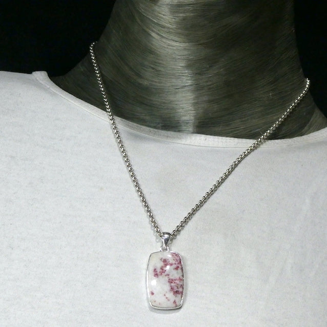 Cinnabar Pendant | Red Inclusions in Dolomite |  Cabochon | 925 Sterling Silver | Dragon's Blood | Manifest Dreams and achieve prosperity | Genuine Gems from Crystal Heart Melbourne Australia since 1986