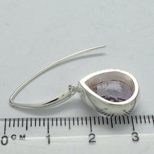 Load image into Gallery viewer, Kunzite Earrings | Faceted Teardrop | Brilliant Light | Clear Stone with minor inclusions | 925 Sterling Silver |  Deep Bezel Setting with cushioned walls | Wisdom of the Heart | Inspire Love with Clarity | Taurus Scorpio Leo | Genuine Gems from Crystal heart Melbourne Australia since 1986