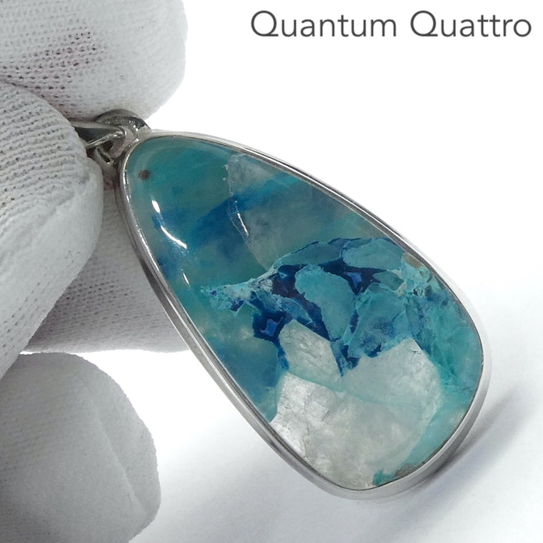 Quantum Quattro Pendant, Tearrop Cabochon, 925 Sterling Silver