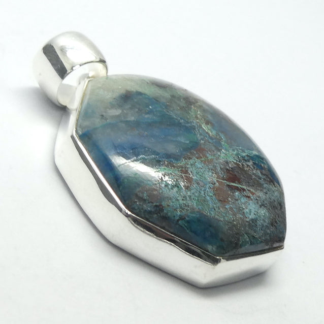 Quantum Quattro Pendant | 925 Sterling Silver | Gem Silica | Dioptase | Malachite | Shattuckite | Evolution | Destiny | Focus | Shamanism | Genuine Gems from Crystal Heart Melbourne Australia since 1986