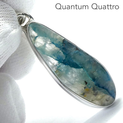 Quantum Quattro Pendant | 925 Sterling Silver | Gem Silica | Dioptase | Malachite | Shattuckite | Evolution | Destiny | Focus | Shamanism | Genuine Gems from Crystal Heart Melbourne Australia since 1986