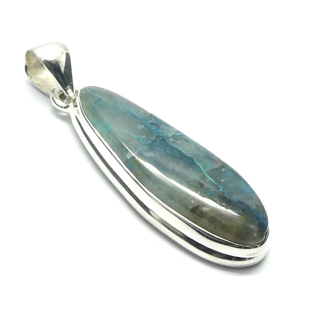 Quantum Quattro Pendant | 925 Sterling Silver | Gem Silica | Dioptase | Malachite | Shattuckite | Evolution | Destiny | Focus | Shamanism | Genuine Gems from Crystal Heart Melbourne Australia since 1986