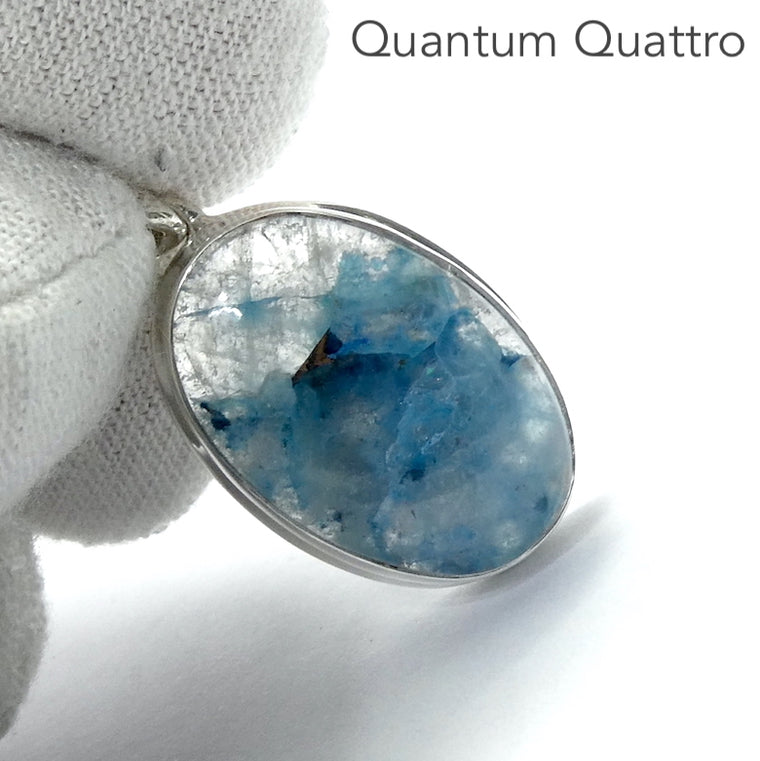 Quantum Quattro Pendant, Oval Cabochon, 925 Sterling Silver