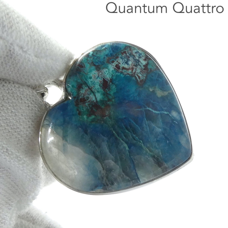 Quantum Quattro Pendant, Heart Cabochon, 925 Sterling Silver