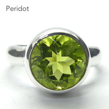 Load image into Gallery viewer, Peridot Pendant | Large Faceted Round | A Grade | 925 Sterling Silver | Quality Setting | open back | Leo Stone | Genuine Gemstones from Crystal Heart Melbourne Australia since 1986