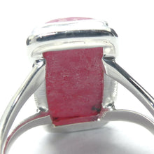 Load image into Gallery viewer, Rhodonite Ring | Deep Red Pink with Black Veins | Teardrop Cabochon | US Ring Size 7 | AUS Size N1/2 | 925 Sterling Silver | Bezel set | Open Back | Emotionally loving grounded harmony | Genuine Gems from Crystal Heart Melbourne Australia since 1986