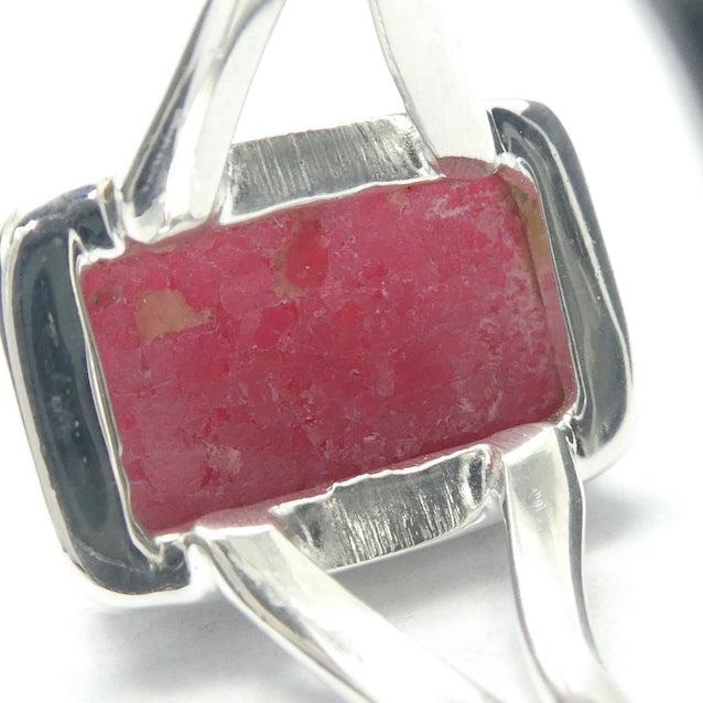 Rhodonite Ring | Deep Red Pink with Black Veins | Teardrop Cabochon | US Ring Size 8 | AUS Size P1/2 | 925 Sterling Silver | Bezel set | Open Back | Emotionally loving grounded harmony | Genuine Gems from Crystal Heart Melbourne Australia since 1986