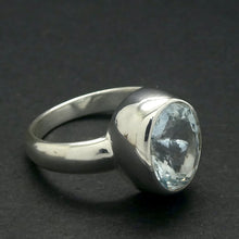 Load image into Gallery viewer, Aquamarine Ring | Faceted Oval | 925 Sterling Silver | US Size 7.75 | AUS Size R | Genuine Gems from Crystal Heart Melbourne Australia since 1986