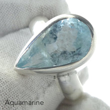 Load image into Gallery viewer, Aquamarine Ring | Faceted Teardop | 925 Sterling Silver | US Size 8.75 | AUS Size R | Genuine Gems from Crystal Heart Melbourne Australia since 1986