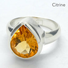 Load image into Gallery viewer, Citrine Ring Faceted Teardop | 925 Sterling Silver | AAA  mellow Orange | Besel Set |  US Size 7.5 | AUS Size O1/2 | Natural | Abundant Energy Repel Negativity | Aries Gemini Leo Libra | Genuine Gems from Crystal Heart Melbourne Australia  since 1986