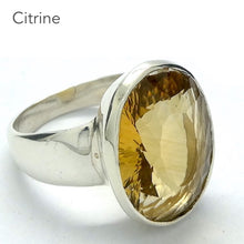 Load image into Gallery viewer, Citrine Ring, Fancy Faceted Oval, 925 Sterling Silver