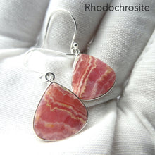 Load image into Gallery viewer, Rhodochrosite Earrings, Teardrop Cabochon, 925 Sterling Silver