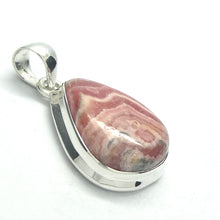 Load image into Gallery viewer, Rhodochrosite Pendant | Translucent Salmon pink with good translucence | 925 Sterling Silver Setting with open back | Deep compassion, wish fulfillment | Genuine Gems from Crystal Heart Melbourne Australia since 1986