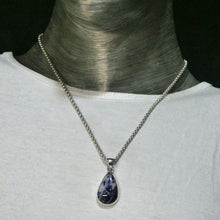 Load image into Gallery viewer, Sodalite Pendant | Teardrop Cabochon | 925 Sterling Silver | Bezel Set | Open Back | Mental balance and enlightenment | Sagittarius | Genuine Gems from Crystal Heart Melbourne Australia since 1986