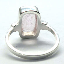 Load image into Gallery viewer, Morganite Ring | Faceted Oblong | Pink Beryl | Good Color &amp;Translucency | 925 Sterling Silver | Besel Set | Comfy Curved Bezel | US Size 7 | AUS Size N1/2 | Divine Love | Libra Stone | Genuine Gems from Crystal Heart Melbourne Australia since 1986