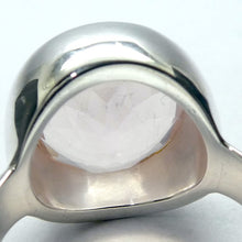 Load image into Gallery viewer, Morganite Ring, Large Faceted Round, 925 Sterling Silver