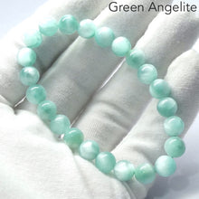 Load image into Gallery viewer, Green Angelite | Stretch Bracelet | 8 mm Beads | Peaceful | Soothing | Uplifting | Genuine Gems from Crystal Heart Melbourne Australia since 1986