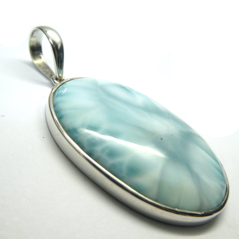 Larimar Pendant, V. Large Oval Cabochon, 925 Sterling Silver