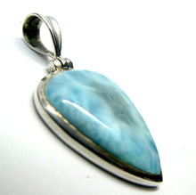 Load image into Gallery viewer, Larimar Pendant | 925 Sterling Silver | Triangular Cabochon | Dominican Republic Caribbean | Leo Stone | Pectolite Variety | Oceanic Sky blue Pectolite variety | Genuine Gems from Crystal Heart Melbourne Australia since 1986