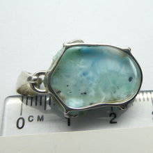 Load image into Gallery viewer, Larimar Pendant | 925 Sterling Silver | Freefrom Slice | Aquamarine Nugget Accent | Dominican Republic Caribbean | Leo Stone | Pectolite Variety | Oceanic Sky blue Pectolite variety | Genuine Gems from Crystal Heart Melbourne Australia since 1986