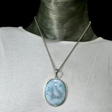 Load image into Gallery viewer, Larimar Pendant, V. Large Oval Cabochon, 925 Sterling Silver