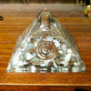 Orgonite Pyramid  | Chrysoprase Chips | Clear Crystal Point conduit in Copper Spiral | Vibrant Energy | Uplift | Psychic Healing | Accumulate Orgone Energy | All Round Healing | Genuine Gems from Crystal Heart Melbourne Australia since 1986