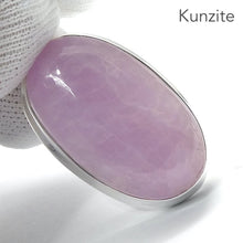 Load image into Gallery viewer, Kunzite Pendant | Oval Cabochon | Good colour Translucency | 925 Sterling Silver | Bezel Set | Wisdom of the Heart | Taurus Scorpio Leo | Genuine Gems from Crystal heart Melbourne Australia since 1986  