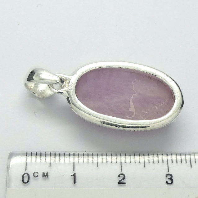 Kunzite Pendant | Oval Cabochon | Good colour Translucency | 925 Sterling Silver | Bezel Set | Wisdom of the Heart | Taurus Scorpio Leo | Genuine Gems from Crystal heart Melbourne Australia since 1986  