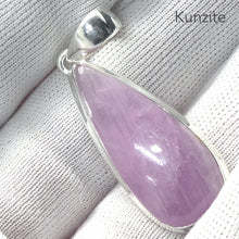 Load image into Gallery viewer, Kunzite Pendant | Teardrop  Cabochon | Good colour Translucency | 925 Sterling Silver | Bezel Set | Wisdom of the Heart | Taurus Scorpio Leo | Genuine Gems from Crystal heart Melbourne Australia since 1986  