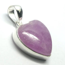 Load image into Gallery viewer, Kunzite Pendant | Heart Cabochon | Good colour Translucency | 925 Sterling Silver | Bezel Set | Wisdom of the Heart | Taurus Scorpio Leo | Genuine Gems from Crystal heart Melbourne Australia since 1986  