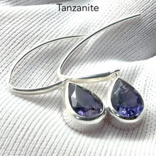 Load image into Gallery viewer, Tanzanite Earring | Faceted Teardrop |  925 sterling Silver | Smooth the Path | Achieve your highest potential with Joy | Transform |  | Genuine Gems from Crystal Heart Melbourne Australia since 1986 | Mt Kilimanjaro 