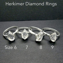 Load image into Gallery viewer, Herkimer Diamond Ring | 925 Sterling Silver | Herkimer County NY State | Bezel Set | Open Back | US Size 6 | 7 | 8 | 9 | Genuine Gems from Crystal Heart Melbourne Australia since 1986