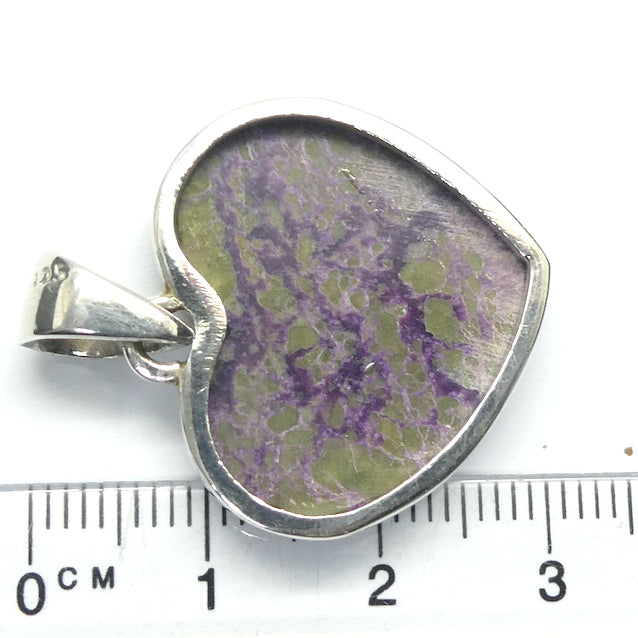 Stichtite Serpemtine Pendant | Atlantisite | Tasmanite |  Teardrop Cabochon | 925 Sterling Silver Setting | Peaceful Calm | Relaxed Alertness | Connect Heaven and Earth | Healing | Consciousness and Physical Body | Genuine Gems from Crystal Heart Melbourne Australia since 1986