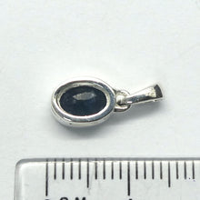 Load image into Gallery viewer, Blue Sapphire Pendant, dainty faceted oval, 925 Sterling Silver